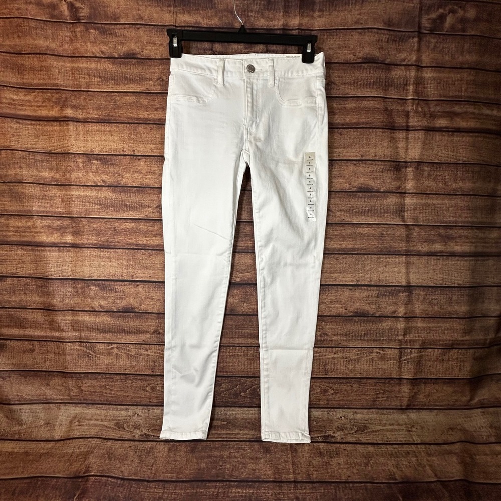 American Eagle Ne(x)t Level Stretch X White Low Rise Jeggings Skinny Jeans 6 Reg